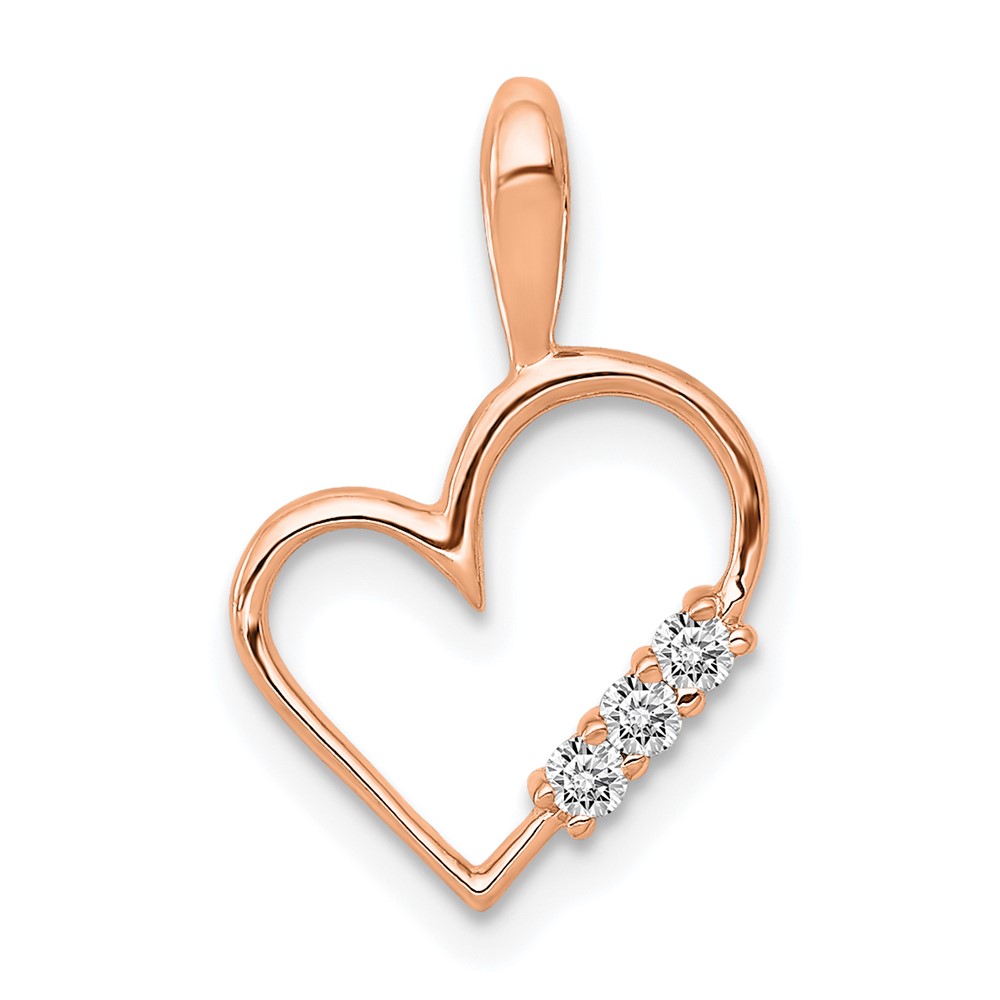 PM4818-005-RA.jpg 14k Rose Gold 1/20 carat AA Diamond Heart Pendant - Image 1
