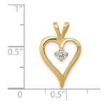 14k 1/10 carat AA Diamond Heart Pendant - Image 4
