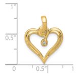 14k .01 carat AA Diamond Heart Pendant - Image 4