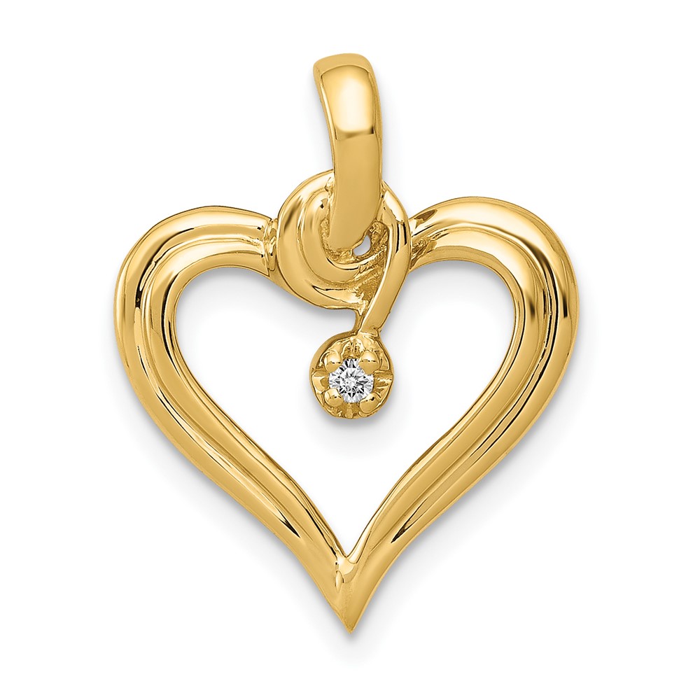 PM4824-001-YA.jpg 14k .01 carat AA Diamond Heart Pendant - Image 1