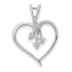 14k White Gold 1/20 carat Diamond Heart Pendant