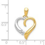 14k Two-tone 1/15 carat Diamond Heart Pendant - Image 3