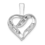 14k White Gold 1/8 carat Diamond Heart Pendant - Image 4