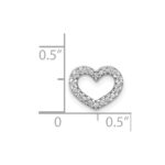14k White Gold 1/15 carat Diamond Heart Chain Slide - Image 2