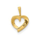 14k .01 carat Diamond Heart Pendant - Image 3
