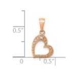10K Rose Gold .01ct. Diamond Heart Pendant - Image 2