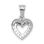 14k White Gold 1/10 carat Diamond Heart Pendant - Image 3