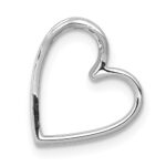 14k White Gold 1/10 carat Diamond Heart Chain Slide - Image 3