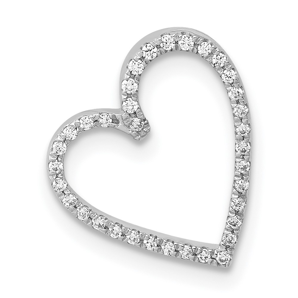 PM4862-010-WA.jpg 14k White Gold 1/10 carat Diamond Heart Chain Slide - Image 1