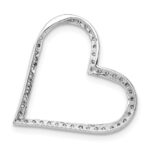 14k White Gold 1/6 carat Diamond Heart Chain Slide - Image 4