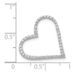 14k White Gold 1/6 carat Diamond Heart Chain Slide - Image 3