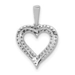 10K White Gold 1/4ct. Diamond 2-row Heart Pendant - Image 3