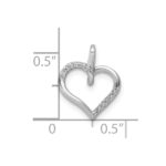 10K White Gold 1/20ct. Diamond Heart Pendant - Image 4