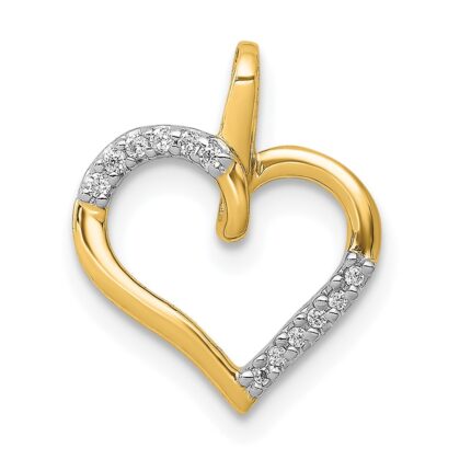 14k 1/20 carat Diamond Heart Pendant