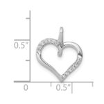 14k White Gold 1/15 carat Diamond Heart Pendant - Image 4