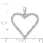 14k White Gold 1/6 carat Diamond Heart Pendant - Image 4