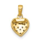 10k w/ White Rhodium Diamond Heart Pendant - Image 3