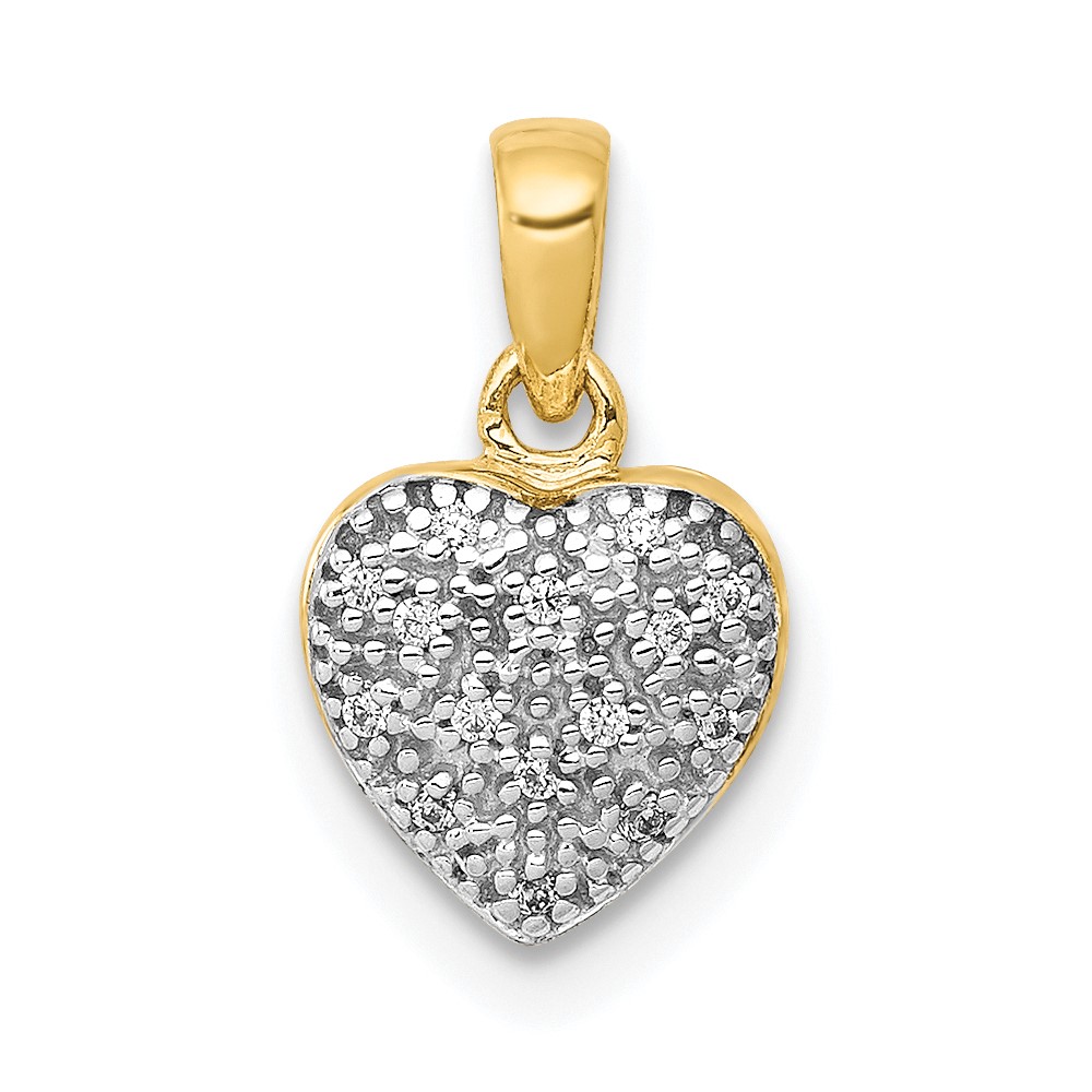 PM4873-005-1YA.jpg 10k w/ White Rhodium Diamond Heart Pendant - Image 1
