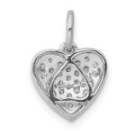 14k White Gold 1/4 carat Pave Diamond Heart Pendant - Image 3