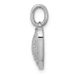 14k White Gold 1/2 carat Pave Diamond Heart Pendant - Image 2