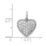 14k White Gold 5/8 carat Pave Diamond Heart Pendant - Image 4