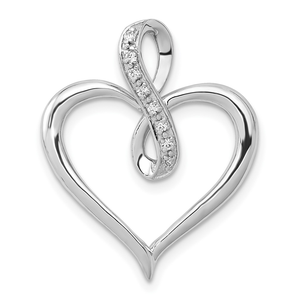 PM4884-005-1WA.jpg 10k White Gold 1/20ct. Diamond Heart and Infinity Pendant - Image 1