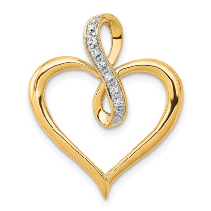 10K 1/20ct. Diamond Heart and Infinity Pendant