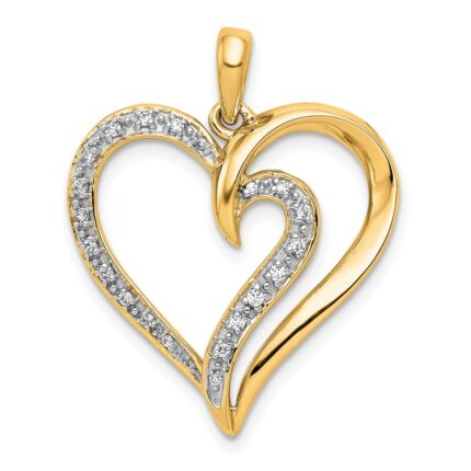 14k 1/10 carat Diamond Fancy Heart Pendant