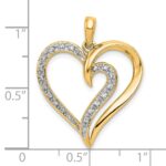 14k 1/10 carat Diamond Fancy Heart Pendant - Image 4