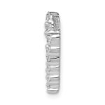 14k White Gold 1/5 carat Diamond Heart Chain Slide - Image 2