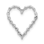14k White Gold 1/5 carat Diamond Heart Chain Slide - Image 4