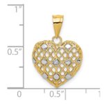 10k and White Rhodium 1/2pt Diamond Heart Pendant - Image 4