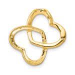 14k and White Rhodium .01 carat Diamond Double Entwined Heart Chain Slide - Image 4