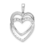 14k White Gold 1/10 carat Diamond Entwined Hearts Pendant - Image 4