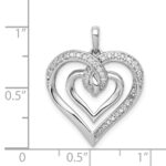 14k White Gold 1/6 carat Diamond Entwined Heart Pendant - Image 3