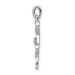 14k White Gold Diamond Dangling Hearts Pendant - Image 2