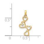 14k Diamond Dangling Hearts Pendant - Image 2