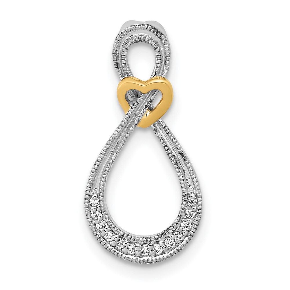 PM4933-006-WYA.jpg 14k Two-tone 1/20 carat Diamond Infinity with Heart Chain Slide - Image 1