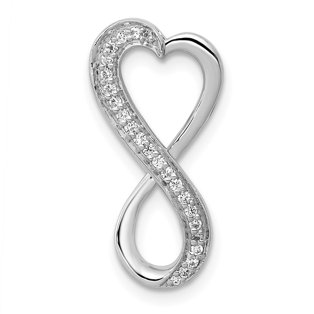 PM4935-010-1WA.jpg 10K White Gold Diamond Freeform Heart Infinity Chain Slide - Image 1