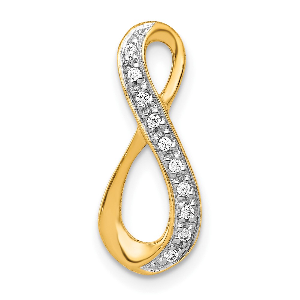 PM4937-006-1YA.jpg 10K and Rhodium 1/20ct. Diamond Infinity Chain Slide - Image 1