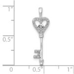 10K White Gold 1/10ct. Diamond Heart Key Pendant - Image 4