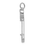 10K White Gold Diamond Heart Key Pendant - Image 2