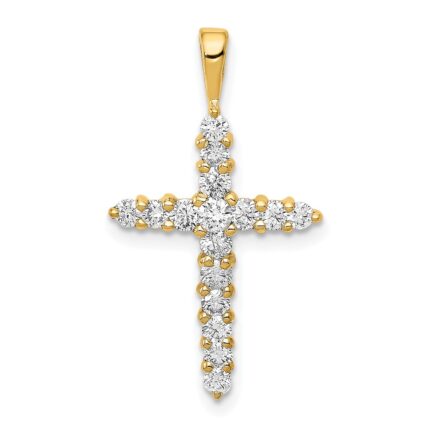 14k 1/2 carat Lab Grown Diamond VS/SI+ G+ Complete Cross Pendant