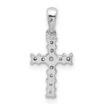 14k White Gold 1/20 carat Diamond Latin Cross Pendant - Image 3