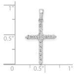 10K White Gold Polished 1/4ct. Diamond Cross Pendant - Image 4