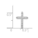 14k White Gold 1/8 carat Diamond Cross Chain Slide - Image 4
