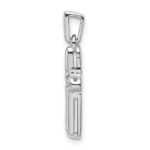 14k White Gold 1/6 carat Diamond Latin Cross Pendant - Image 2