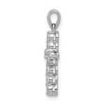 14k White Gold 1/4 carat Lab Grown Diamond VS/SI+ G+ Complete Cross Pendant - Image 2