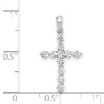 14k White Gold 1/2 carat Diamond Cross Pendant - Image 4