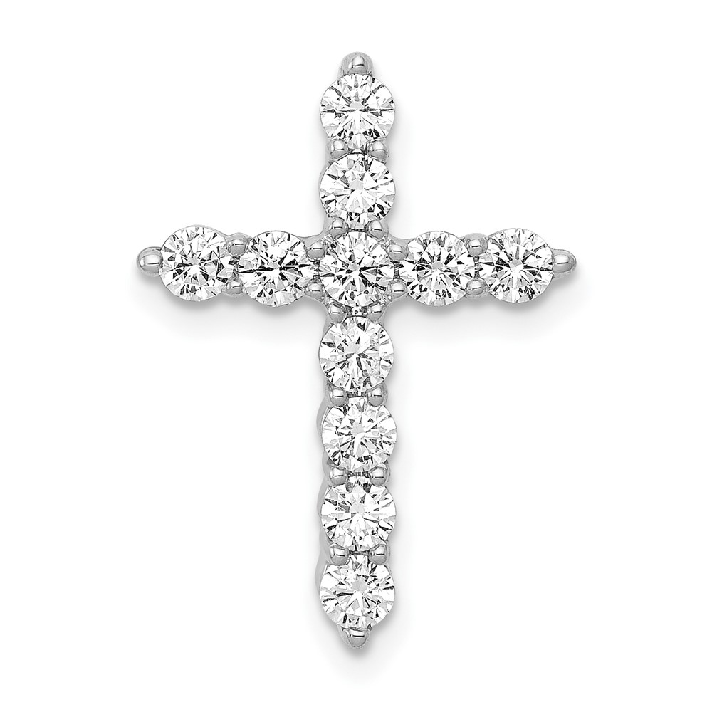PM4970-075-1WA.jpg 10K White Gold 3/4ct. Diamond Cross Chain Slide - Image 1